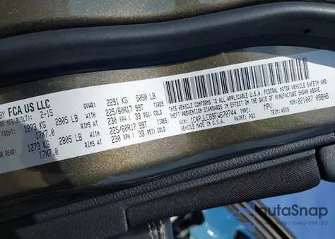 2015 Jeep Cherokee Latitude из США, поврежденный, VIN 1C4PJLCB9FW670744